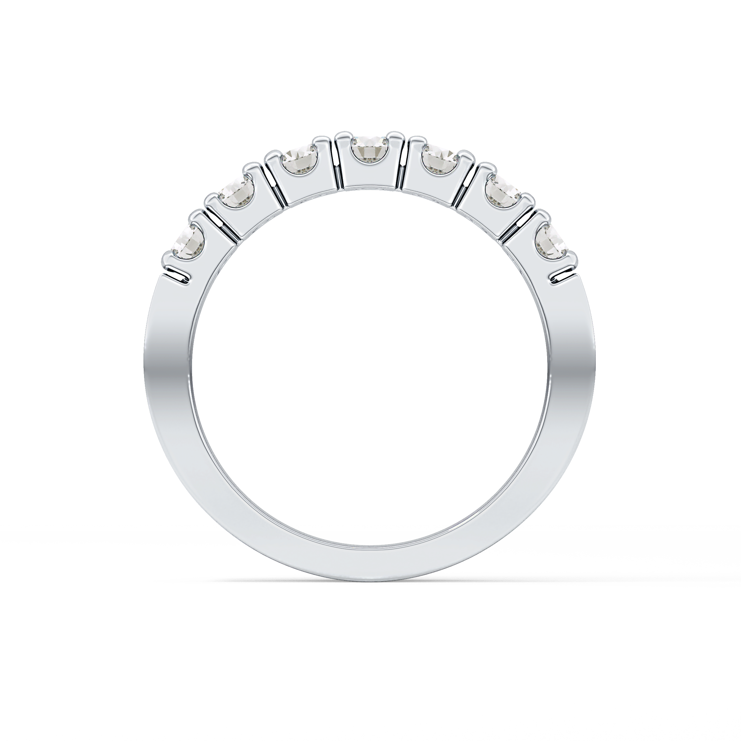 Half Eternity Wedding Band with 1.03 TCW Round Cut Moissanite – Yellow, White, or Rose Gold