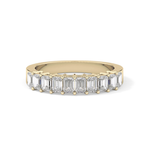 Half Eternity Wedding Band with 1.42 TCW Emerald Cut Moissanite – Yellow, White, or Rose Gold
