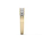 Half Eternity Wedding Band with 1.42 TCW Emerald Cut Moissanite – Yellow, White, or Rose Gold