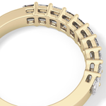 Half Eternity Wedding Band with 1.42 TCW Emerald Cut Moissanite – Yellow, White, or Rose Gold