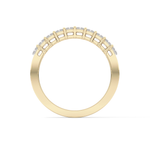 Half Eternity Wedding Band with 1.42 TCW Emerald Cut Moissanite – Yellow, White, or Rose Gold
