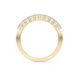 Half Eternity Wedding Band with 1.42 TCW Emerald Cut Moissanite – Yellow, White, or Rose Gold