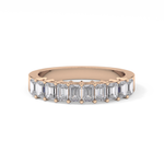 Half Eternity Wedding Band with 1.42 TCW Emerald Cut Moissanite – Yellow, White, or Rose Gold