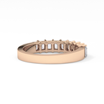 Half Eternity Wedding Band with 1.42 TCW Emerald Cut Moissanite – Yellow, White, or Rose Gold