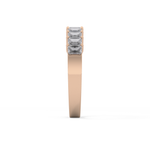 Half Eternity Wedding Band with 1.42 TCW Emerald Cut Moissanite – Yellow, White, or Rose Gold