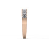 Half Eternity Wedding Band with 1.42 TCW Emerald Cut Moissanite – Yellow, White, or Rose Gold
