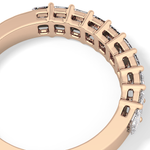 Half Eternity Wedding Band with 1.42 TCW Emerald Cut Moissanite – Yellow, White, or Rose Gold