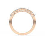 Half Eternity Wedding Band with 1.42 TCW Emerald Cut Moissanite – Yellow, White, or Rose Gold