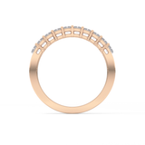 Half Eternity Wedding Band with 1.42 TCW Emerald Cut Moissanite – Yellow, White, or Rose Gold