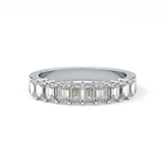 Half Eternity Wedding Band with 1.42 TCW Emerald Cut Moissanite – Yellow, White, or Rose Gold