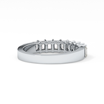 Half Eternity Wedding Band with 1.42 TCW Emerald Cut Moissanite – Yellow, White, or Rose Gold