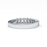 Half Eternity Wedding Band with 1.42 TCW Emerald Cut Moissanite – Yellow, White, or Rose Gold