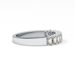 Half Eternity Wedding Band with 1.42 TCW Emerald Cut Moissanite – Yellow, White, or Rose Gold