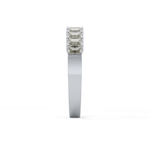 Half Eternity Wedding Band with 1.42 TCW Emerald Cut Moissanite – Yellow, White, or Rose Gold