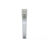 Half Eternity Wedding Band with 1.42 TCW Emerald Cut Moissanite – Yellow, White, or Rose Gold