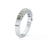 Half Eternity Wedding Band with 1.42 TCW Emerald Cut Moissanite – Yellow, White, or Rose Gold