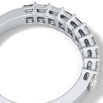 Half Eternity Wedding Band with 1.42 TCW Emerald Cut Moissanite – Yellow, White, or Rose Gold