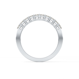 Half Eternity Wedding Band with 1.42 TCW Emerald Cut Moissanite – Yellow, White, or Rose Gold