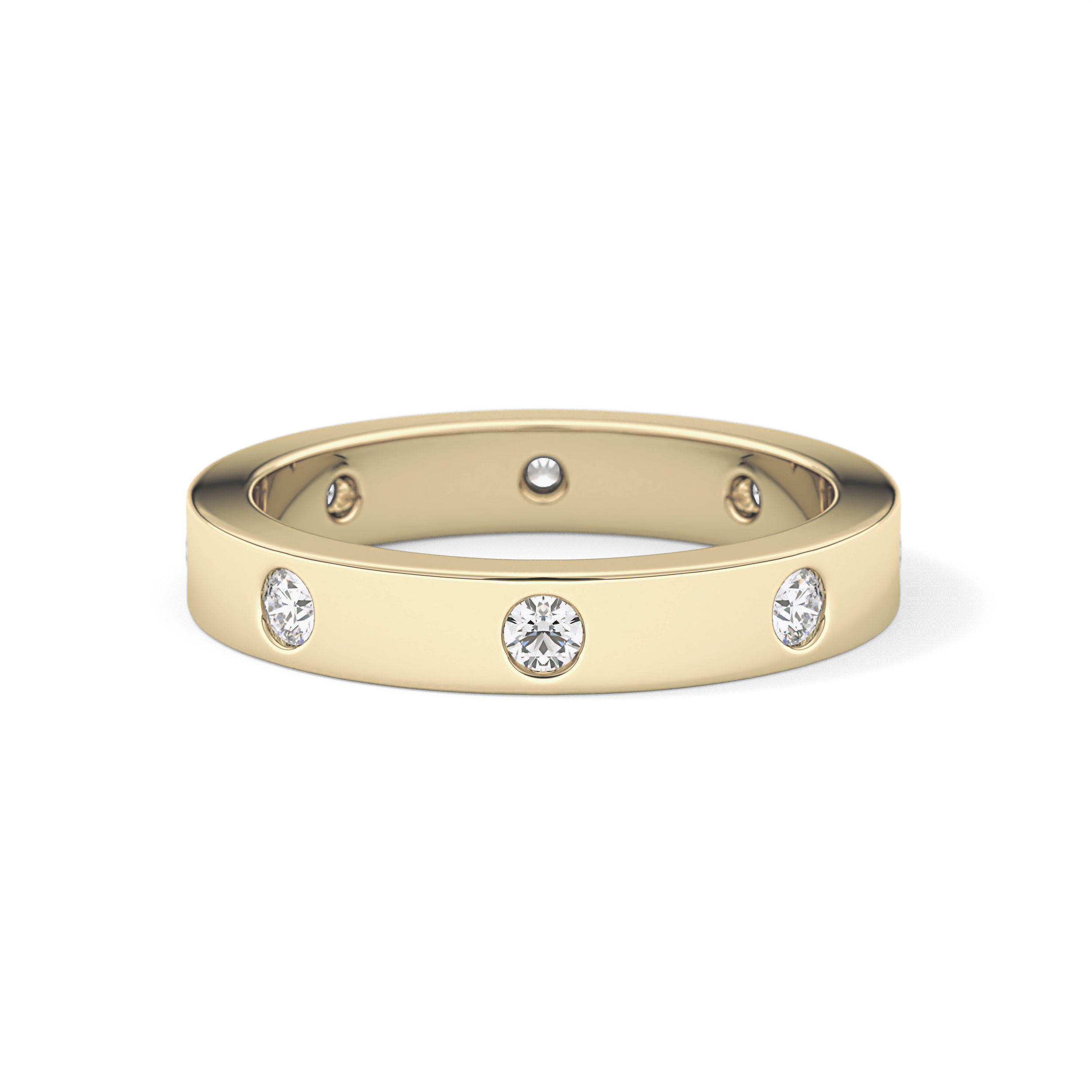 Full Eternity Dainty Wedding Band with 0.59 TCW Round Cut Moissanite – Yellow, White, or Rose Gold