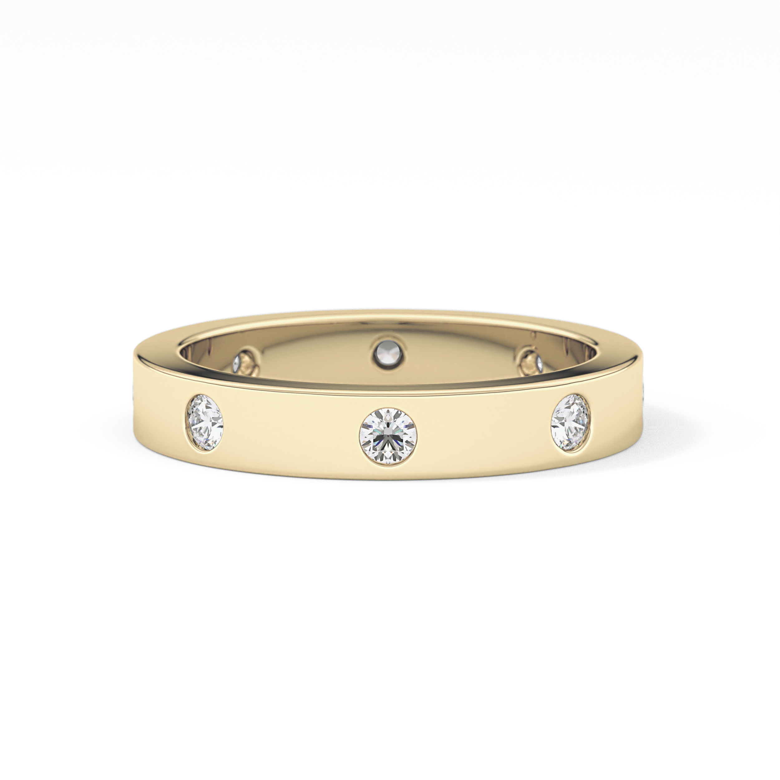 Full Eternity Dainty Wedding Band with 0.59 TCW Round Cut Moissanite – Yellow, White, or Rose Gold