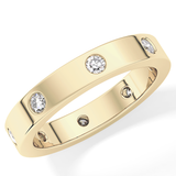 Full Eternity Dainty Wedding Band with 0.59 TCW Round Cut Moissanite – Yellow, White, or Rose Gold