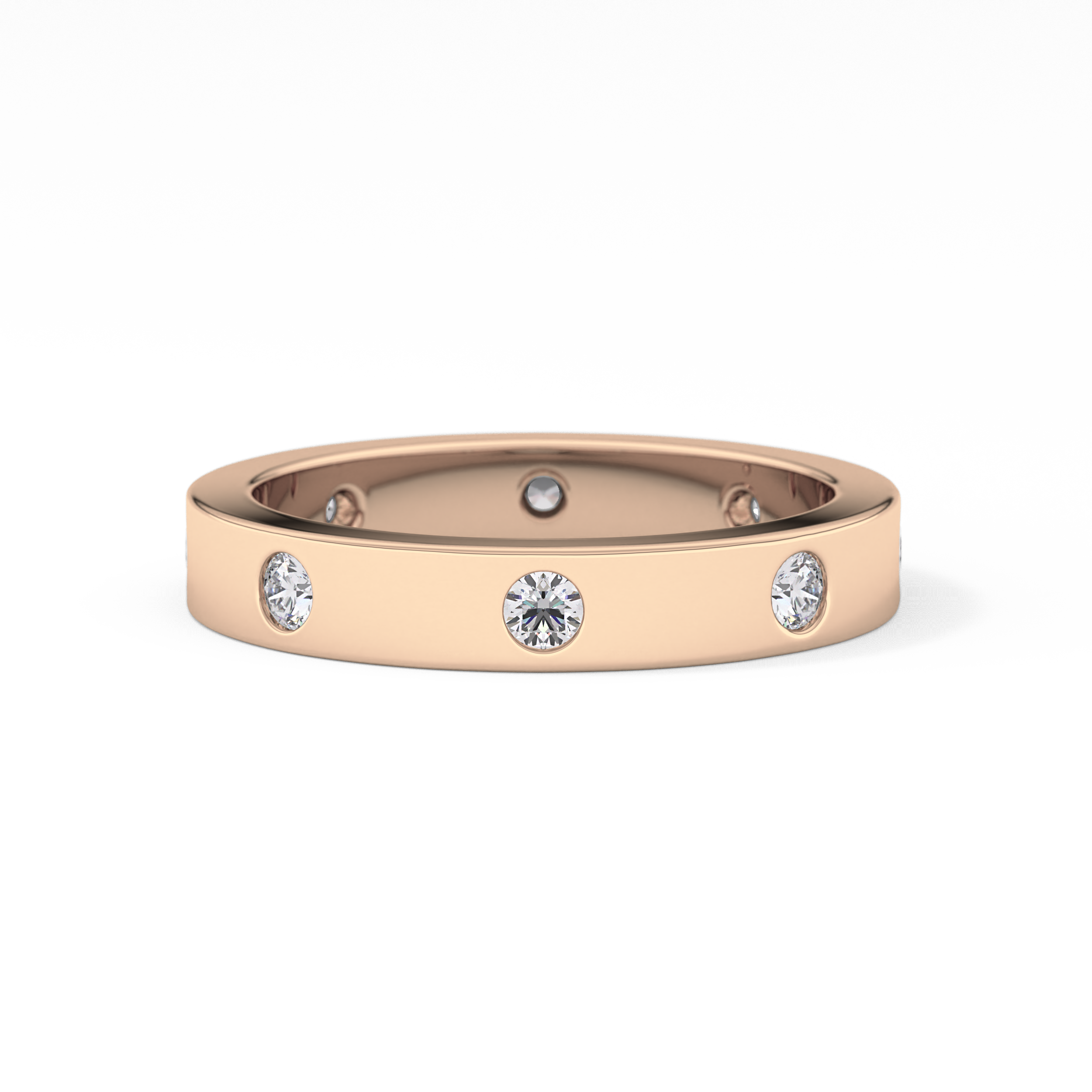 Full Eternity Dainty Wedding Band with 0.59 TCW Round Cut Moissanite – Yellow, White, or Rose Gold