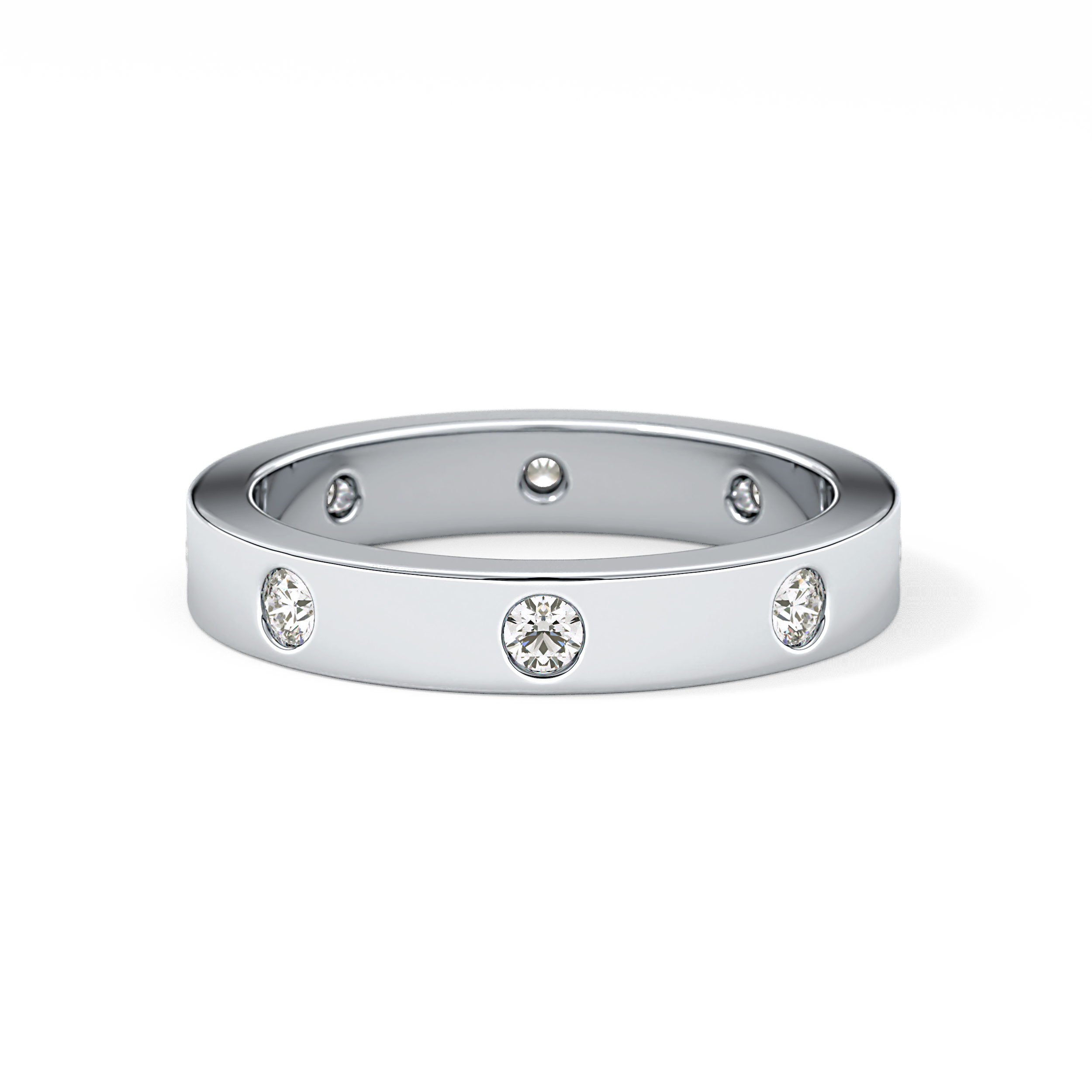 Full Eternity Dainty Wedding Band with 0.59 TCW Round Cut Moissanite – Yellow, White, or Rose Gold