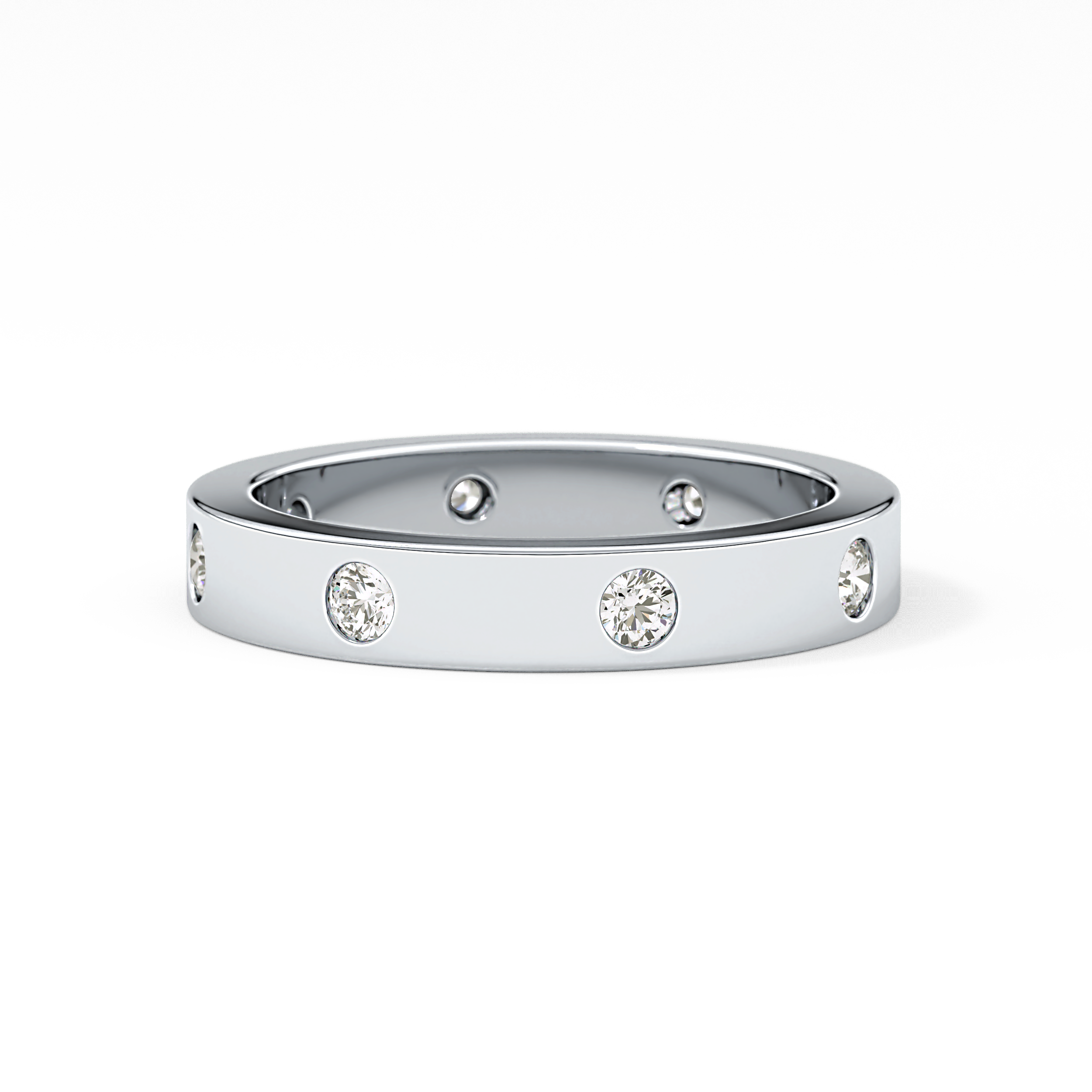 Full Eternity Dainty Wedding Band with 0.59 TCW Round Cut Moissanite – Yellow, White, or Rose Gold
