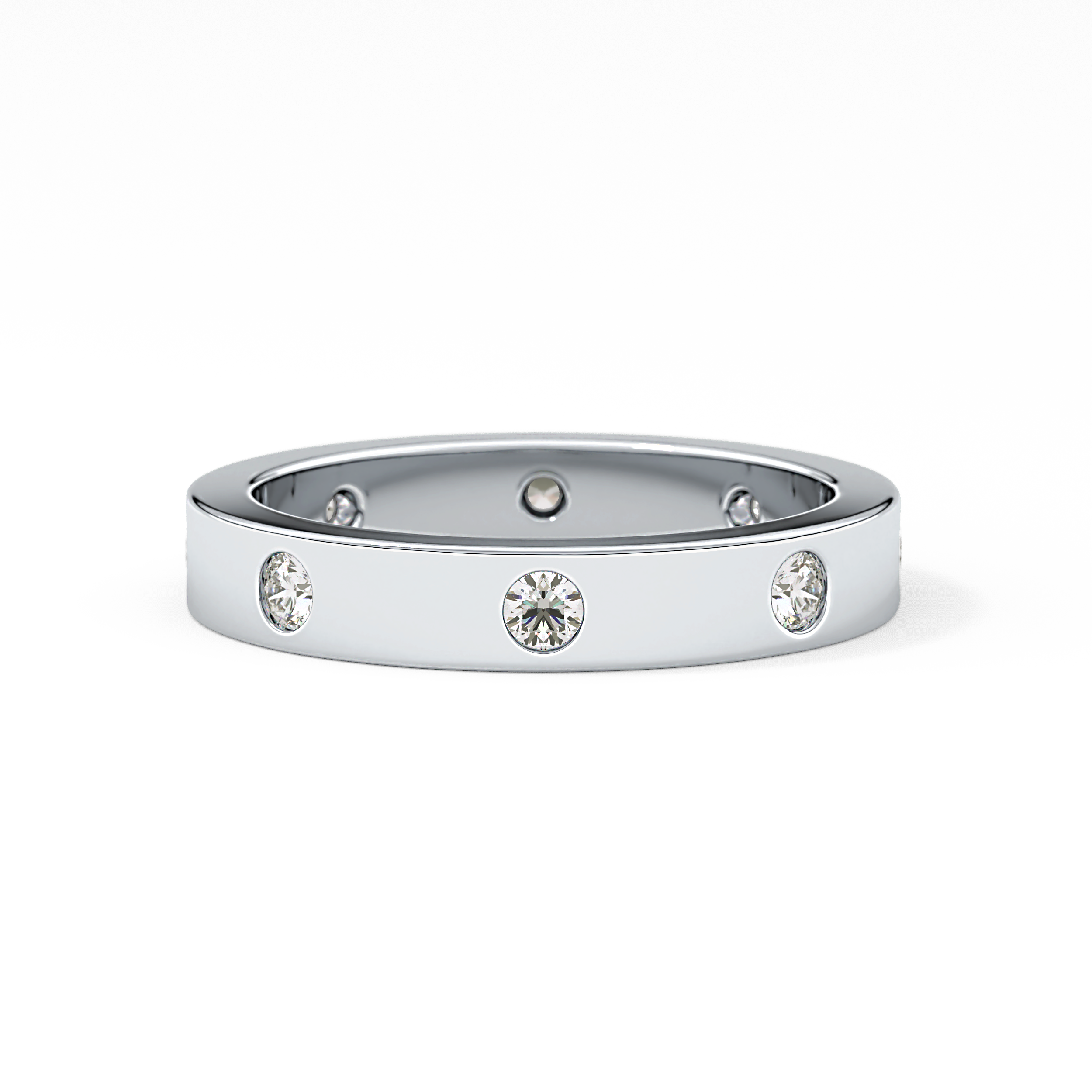 Full Eternity Dainty Wedding Band with 0.59 TCW Round Cut Moissanite – Yellow, White, or Rose Gold