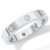 Full Eternity Dainty Wedding Band with 0.59 TCW Round Cut Moissanite – Yellow, White, or Rose Gold