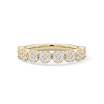 Half Eternity Wedding Band with 0.46 TCW Round Cut Moissanite – Yellow, White, or Rose Gold