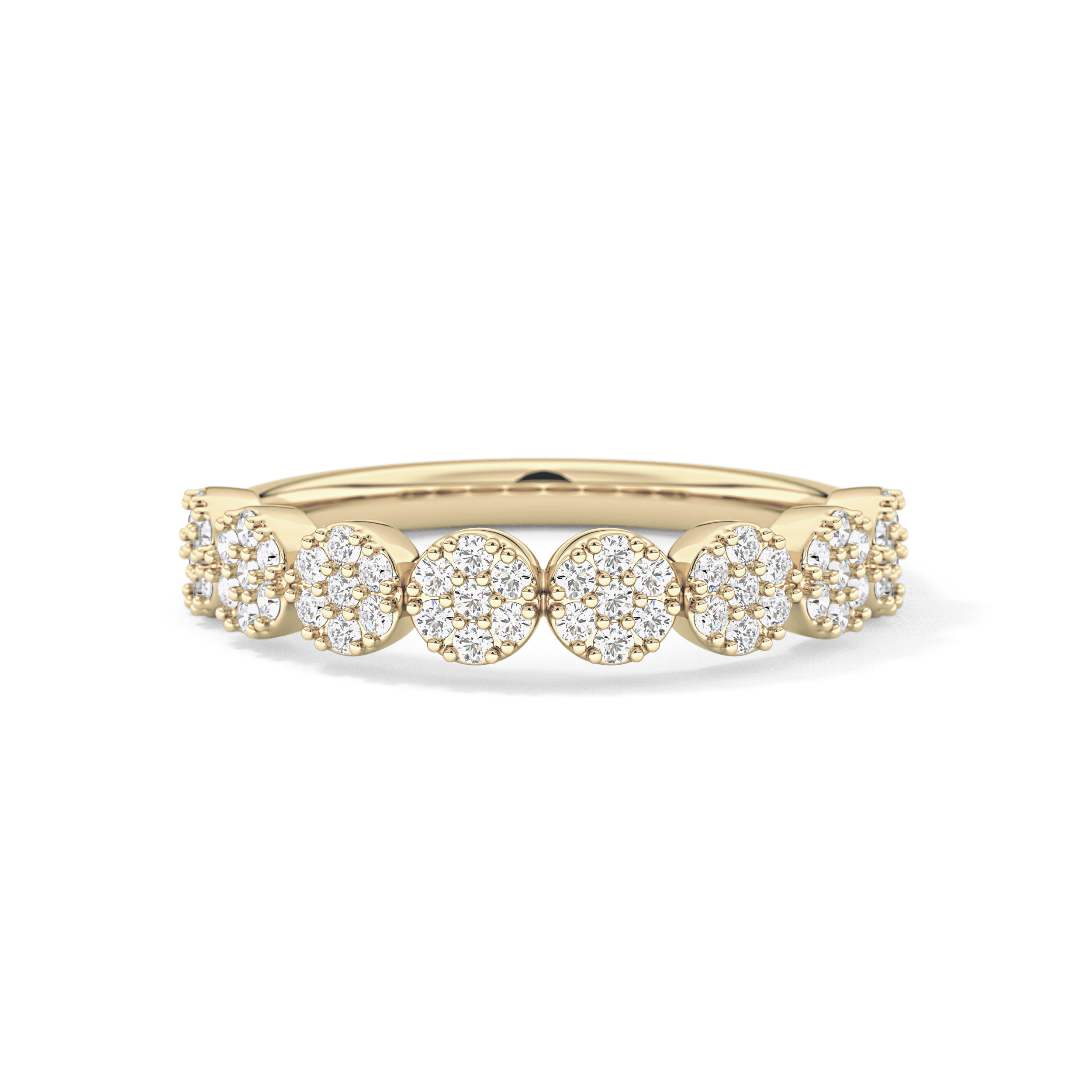 Half Eternity Wedding Band with 0.46 TCW Round Cut Moissanite – Yellow, White, or Rose Gold