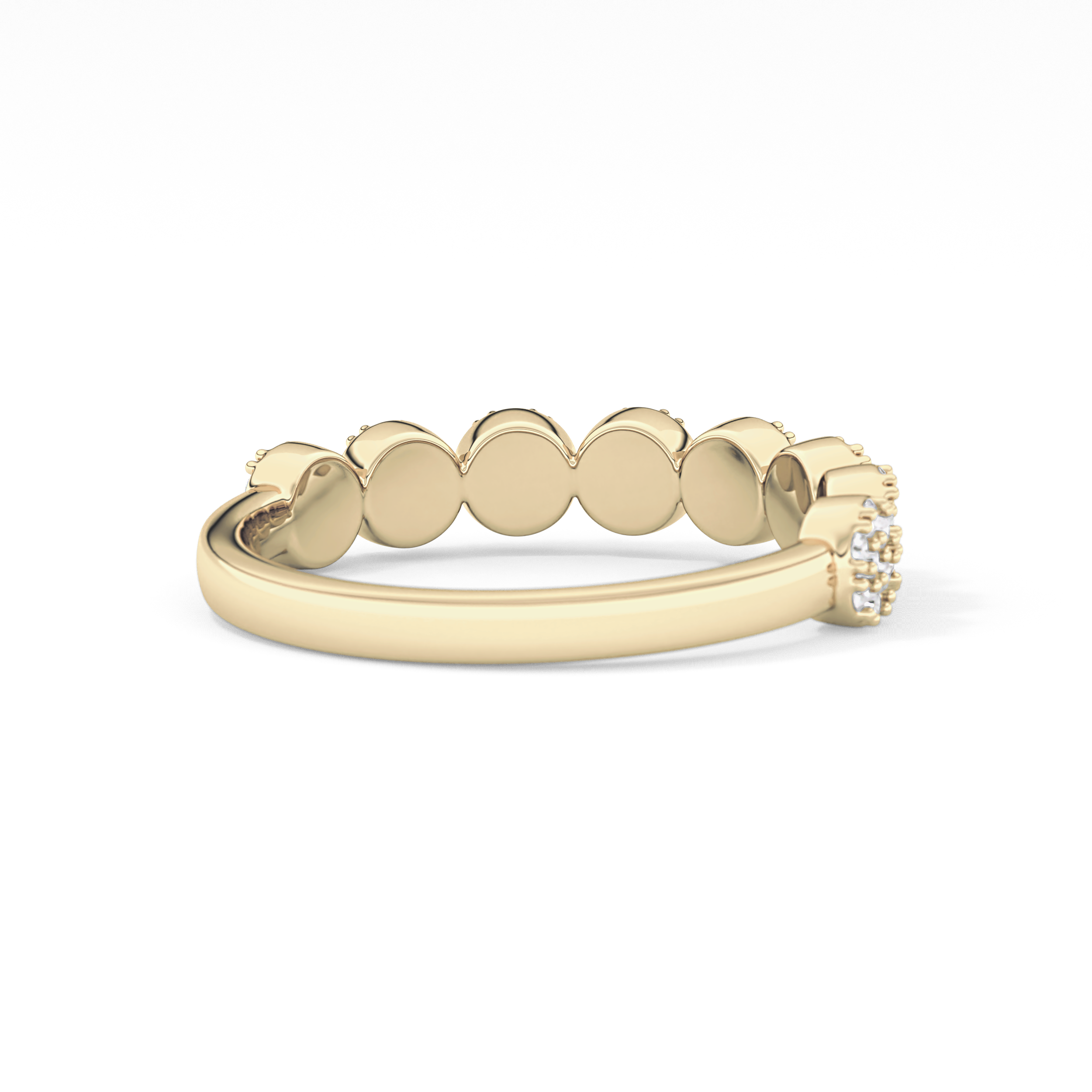 Half Eternity Wedding Band with 0.46 TCW Round Cut Moissanite – Yellow, White, or Rose Gold