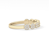 Half Eternity Wedding Band with 0.46 TCW Round Cut Moissanite – Yellow, White, or Rose Gold