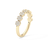 Half Eternity Wedding Band with 0.46 TCW Round Cut Moissanite – Yellow, White, or Rose Gold