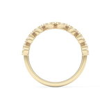 Half Eternity Wedding Band with 0.46 TCW Round Cut Moissanite – Yellow, White, or Rose Gold