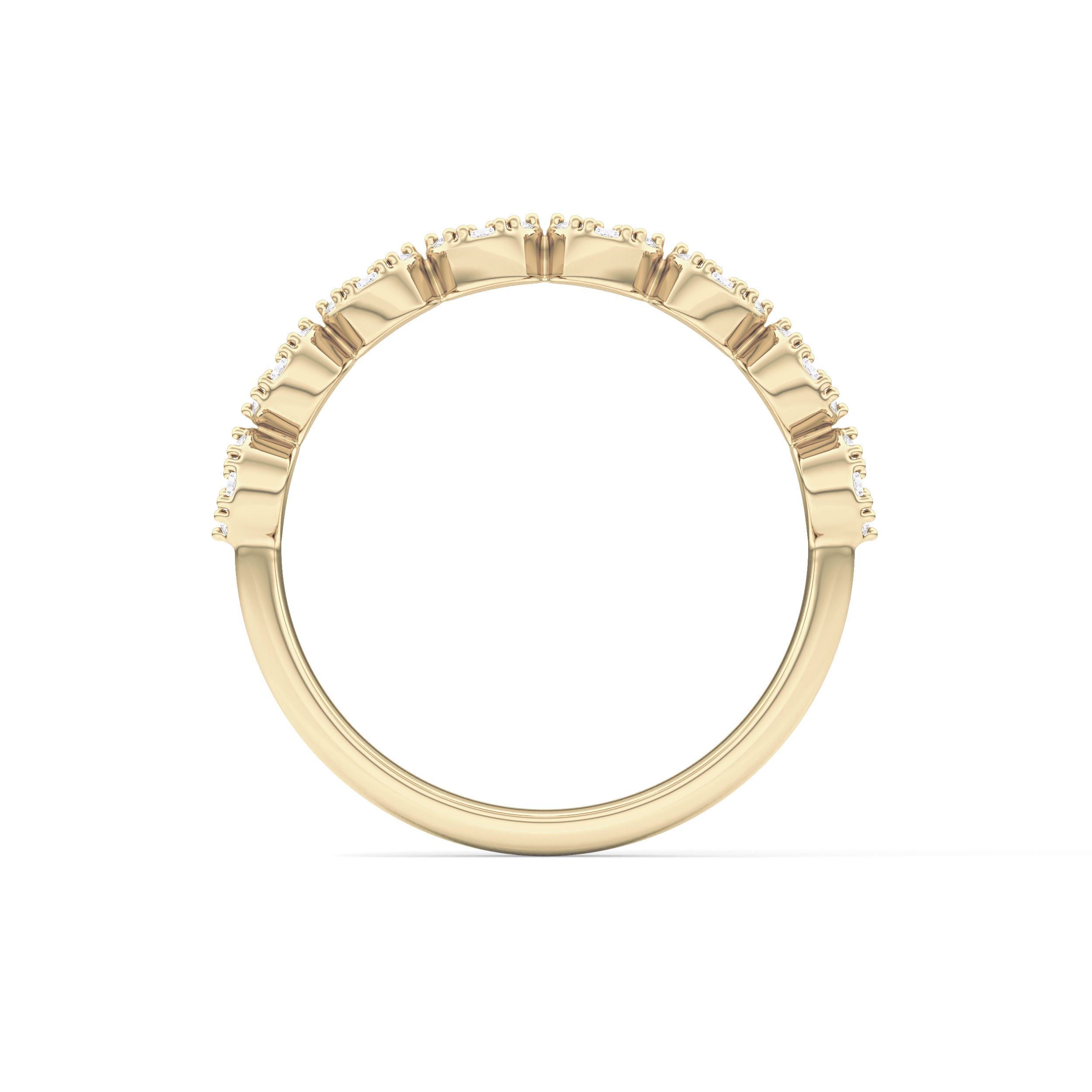 Half Eternity Wedding Band with 0.46 TCW Round Cut Moissanite – Yellow, White, or Rose Gold
