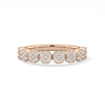 Half Eternity Wedding Band with 0.46 TCW Round Cut Moissanite – Yellow, White, or Rose Gold