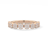 Half Eternity Wedding Band with 0.46 TCW Round Cut Moissanite – Yellow, White, or Rose Gold