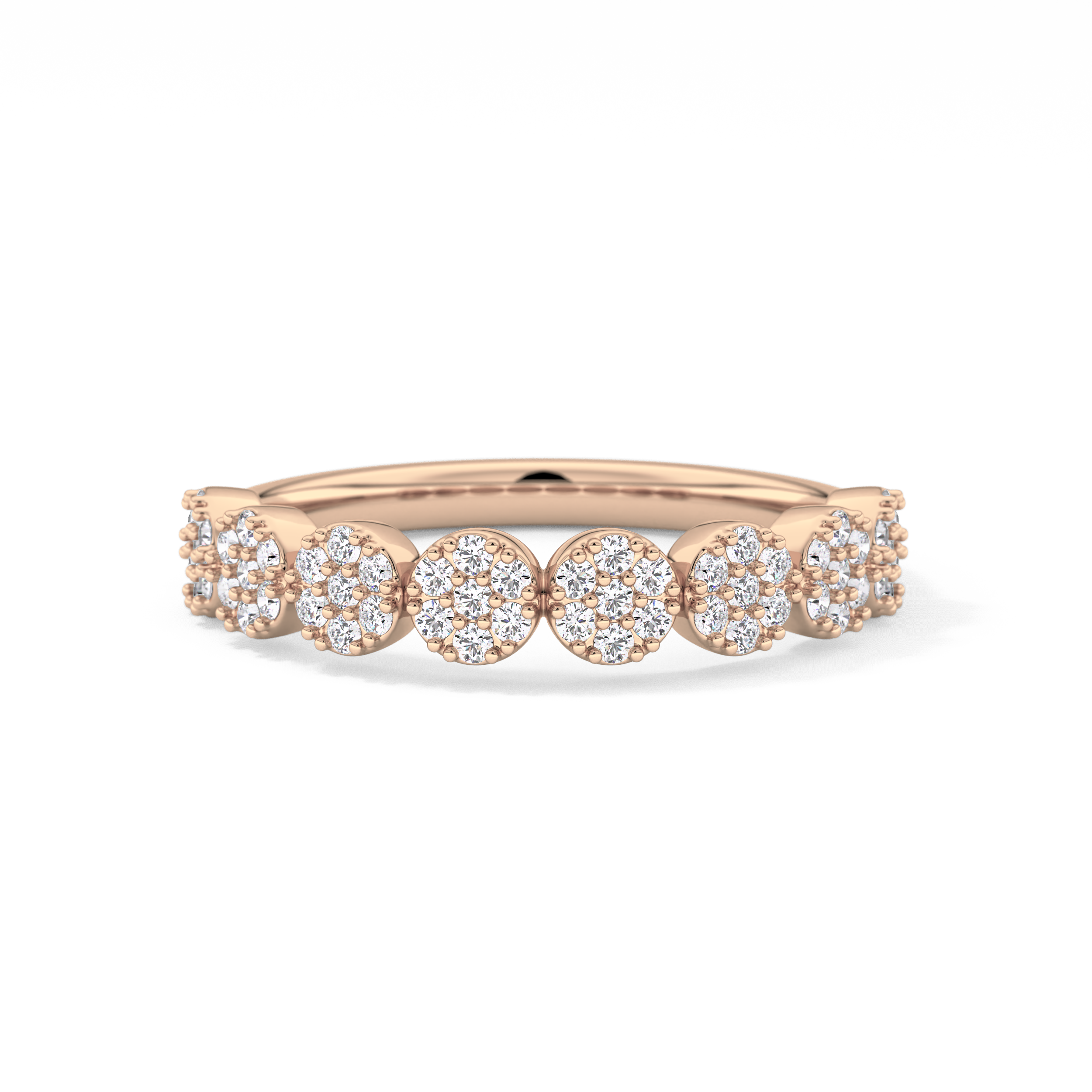 Half Eternity Wedding Band with 0.46 TCW Round Cut Moissanite – Yellow, White, or Rose Gold