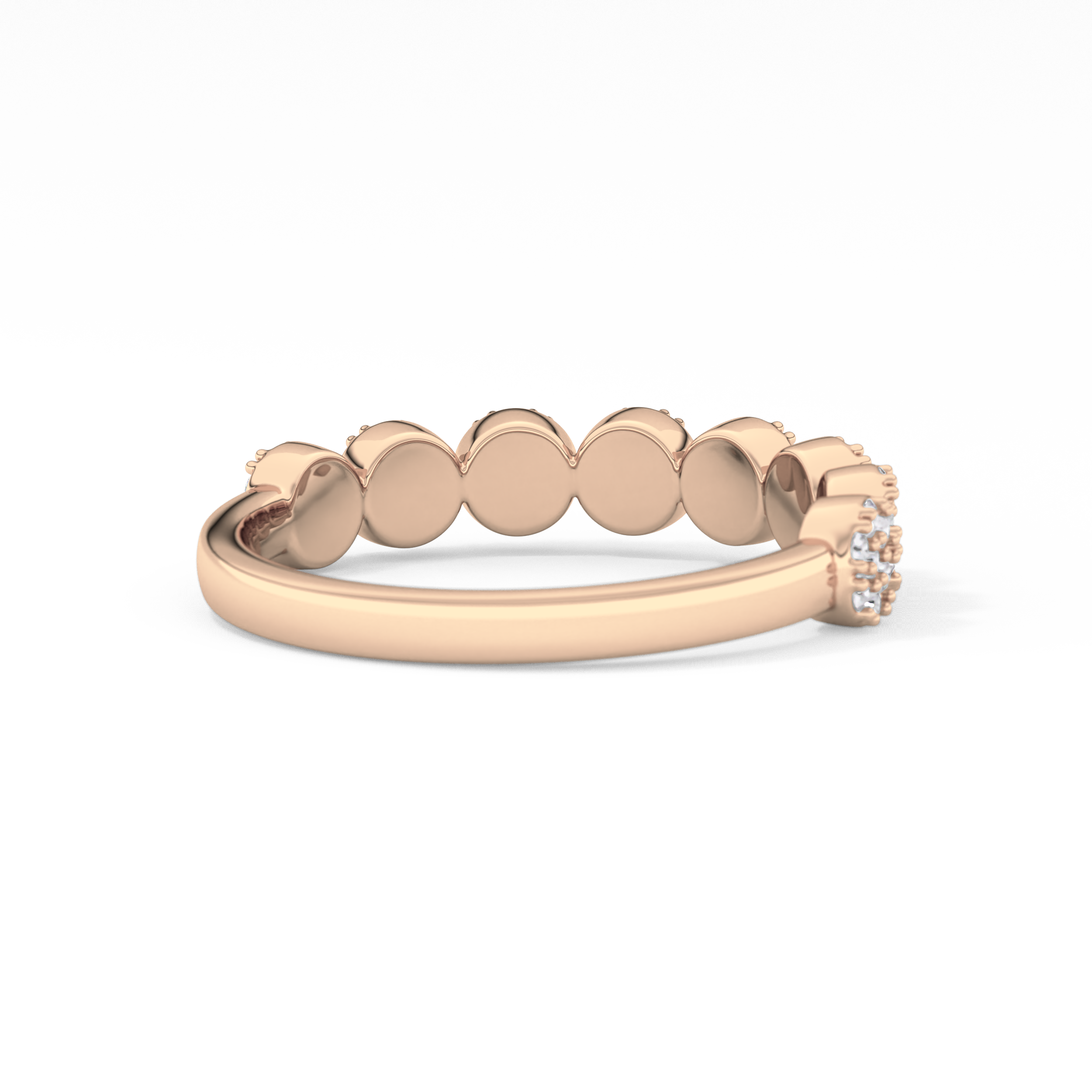 Half Eternity Wedding Band with 0.46 TCW Round Cut Moissanite – Yellow, White, or Rose Gold