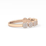 Half Eternity Wedding Band with 0.46 TCW Round Cut Moissanite – Yellow, White, or Rose Gold
