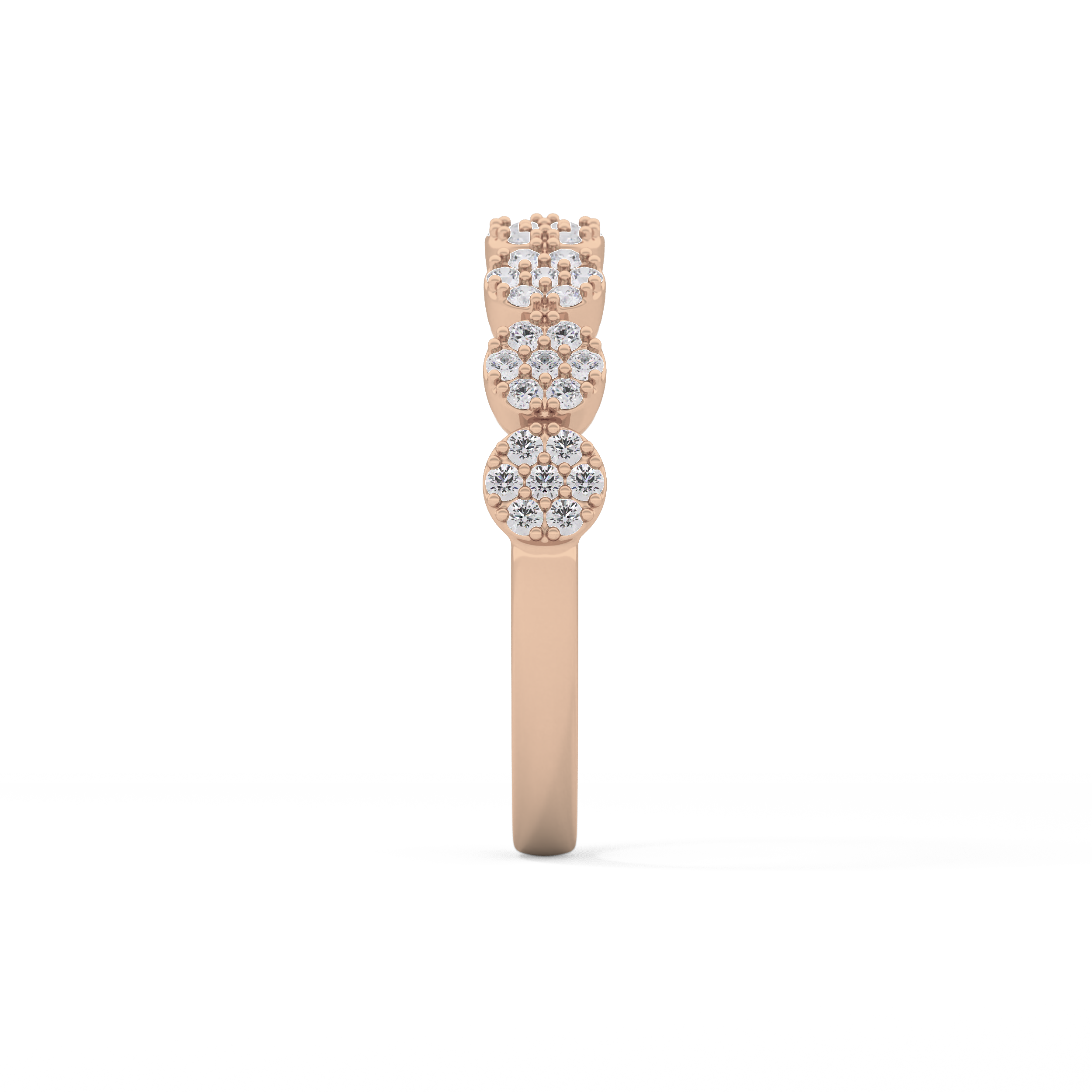 Half Eternity Wedding Band with 0.46 TCW Round Cut Moissanite – Yellow, White, or Rose Gold