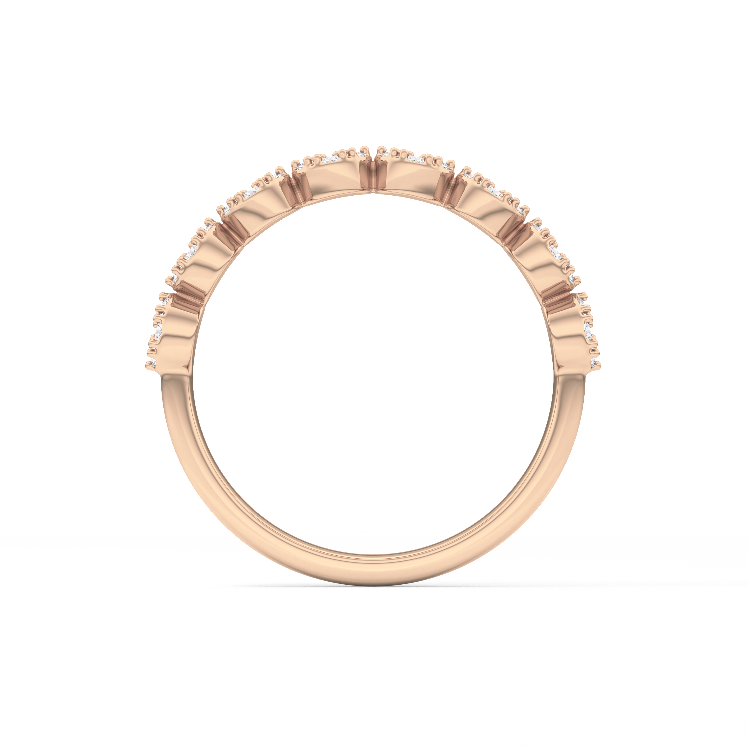 Half Eternity Wedding Band with 0.46 TCW Round Cut Moissanite – Yellow, White, or Rose Gold