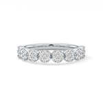 Half Eternity Wedding Band with 0.46 TCW Round Cut Moissanite – Yellow, White, or Rose Gold