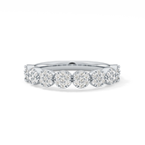 Half Eternity Wedding Band with 0.46 TCW Round Cut Moissanite – Yellow, White, or Rose Gold