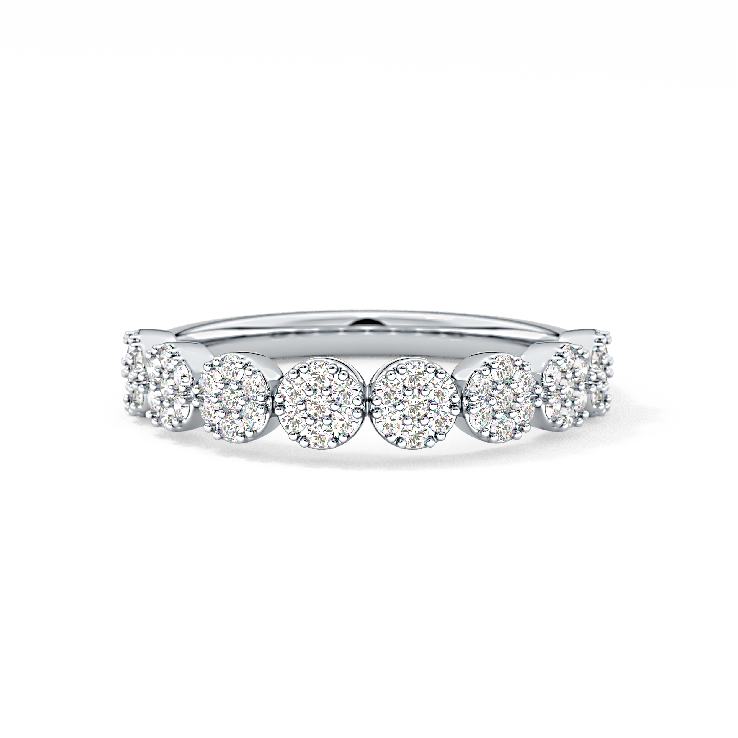 Half Eternity Wedding Band with 0.46 TCW Round Cut Moissanite – Yellow, White, or Rose Gold