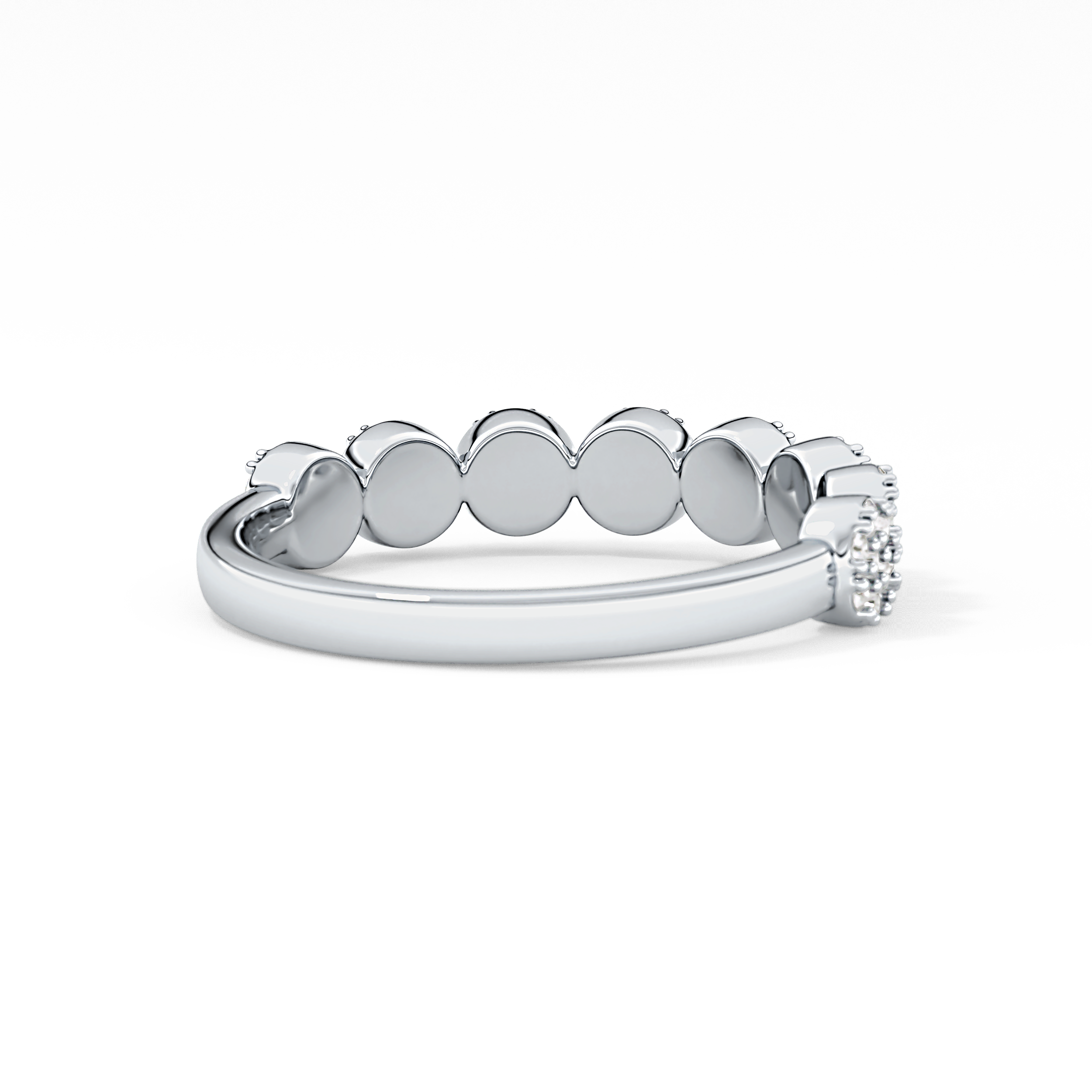 Half Eternity Wedding Band with 0.46 TCW Round Cut Moissanite – Yellow, White, or Rose Gold 3