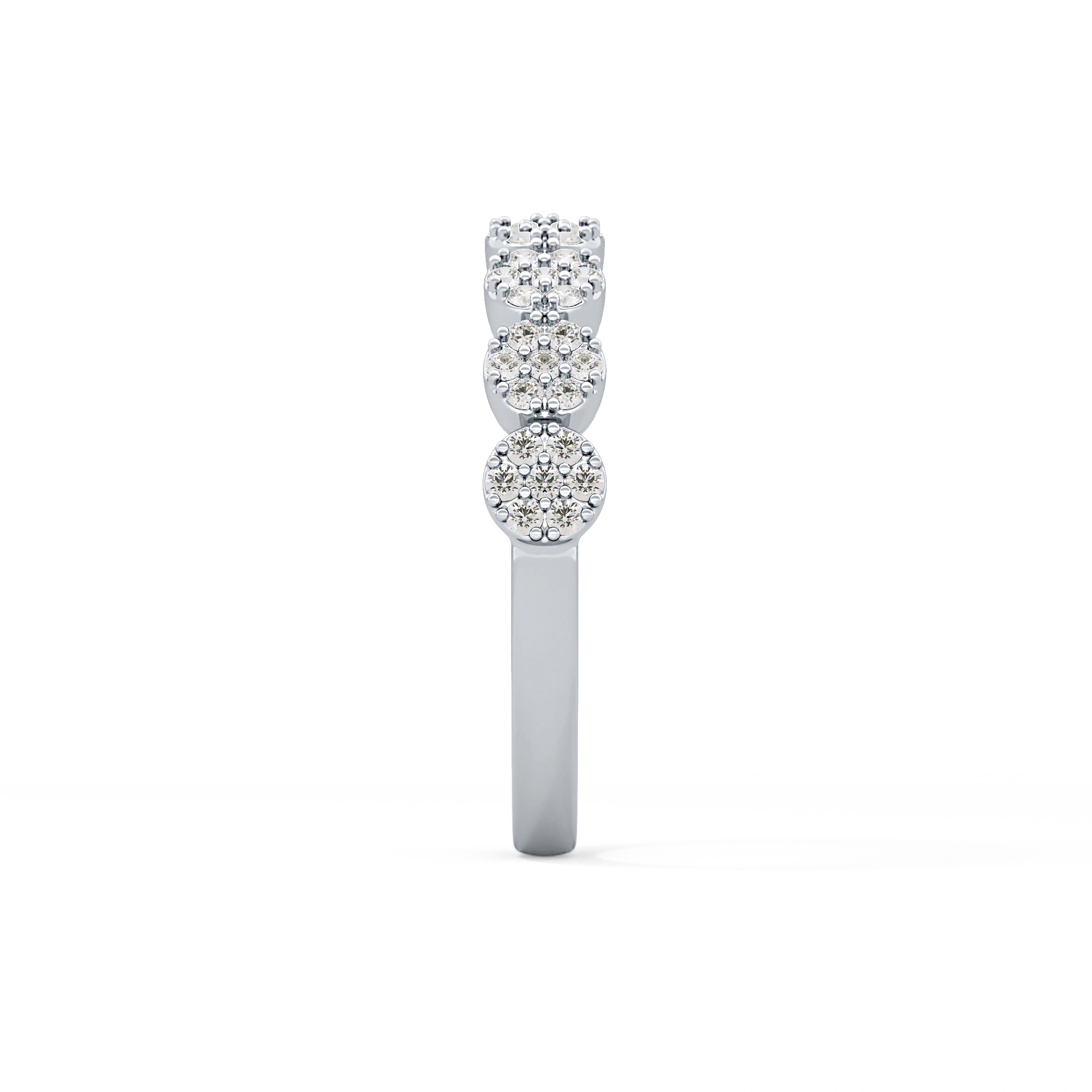 Half Eternity Wedding Band with 0.46 TCW Round Cut Moissanite – Yellow, White, or Rose Gold 14