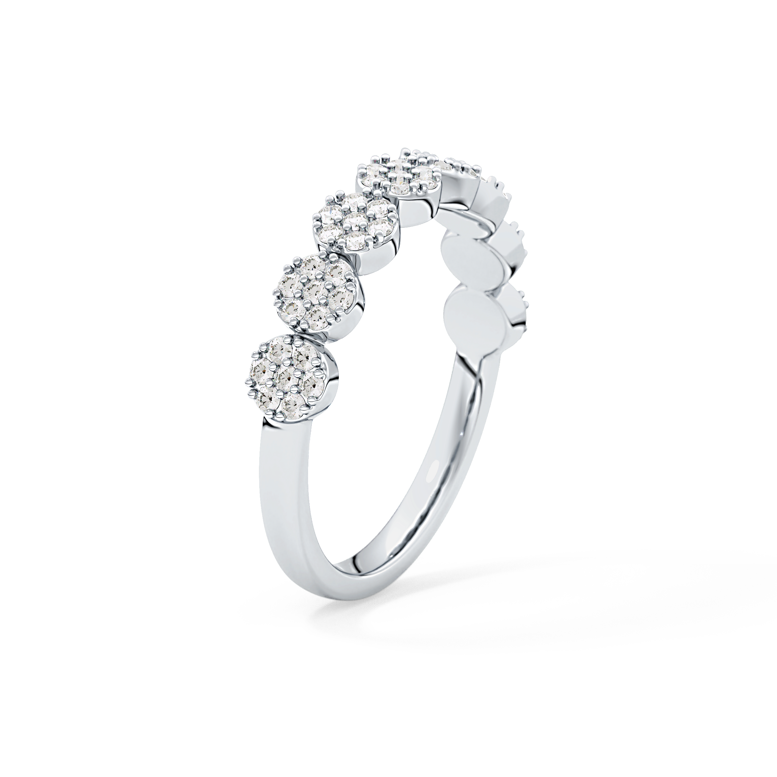 Half Eternity Wedding Band with 0.46 TCW Round Cut Moissanite – Yellow, White, or Rose Gold 13